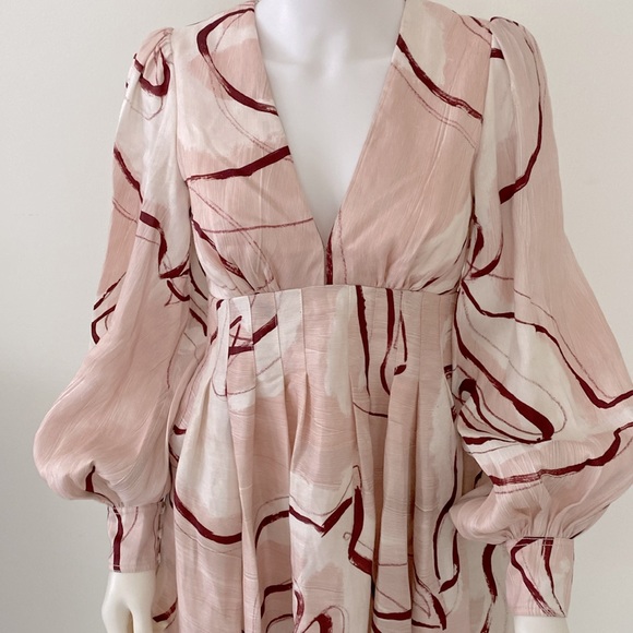 Aje Amelia Plunge Mini Dress with Bell Sleeves 
New - Picture 12 of 16